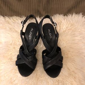 Aldo black sandal heel